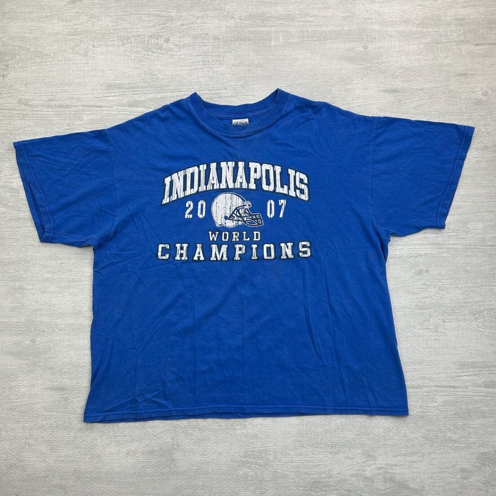 Vintage Indianapolis Colts Shirt Adult XL Blue NFL Football World Champions